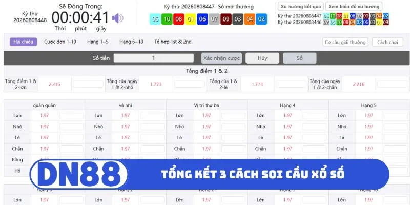Soi Cầu Xổ Số Chuẩn Xác 2026 - Bí Kíp Thắng Lớn Tại DN88 1 Tổng kết 3 cách soi cầu xổ số